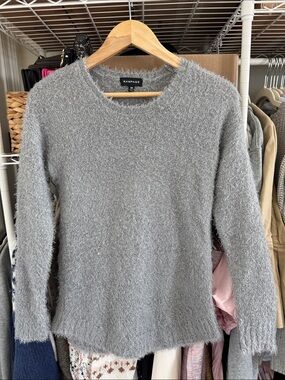 Rampage Grey Furry Sweater Top Juniors size Medium Gray Super Soft